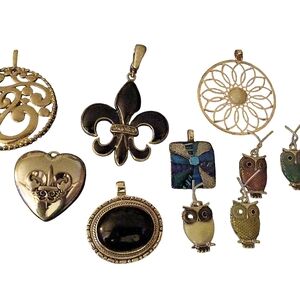 Elegant Gold and Silver Pendant Set